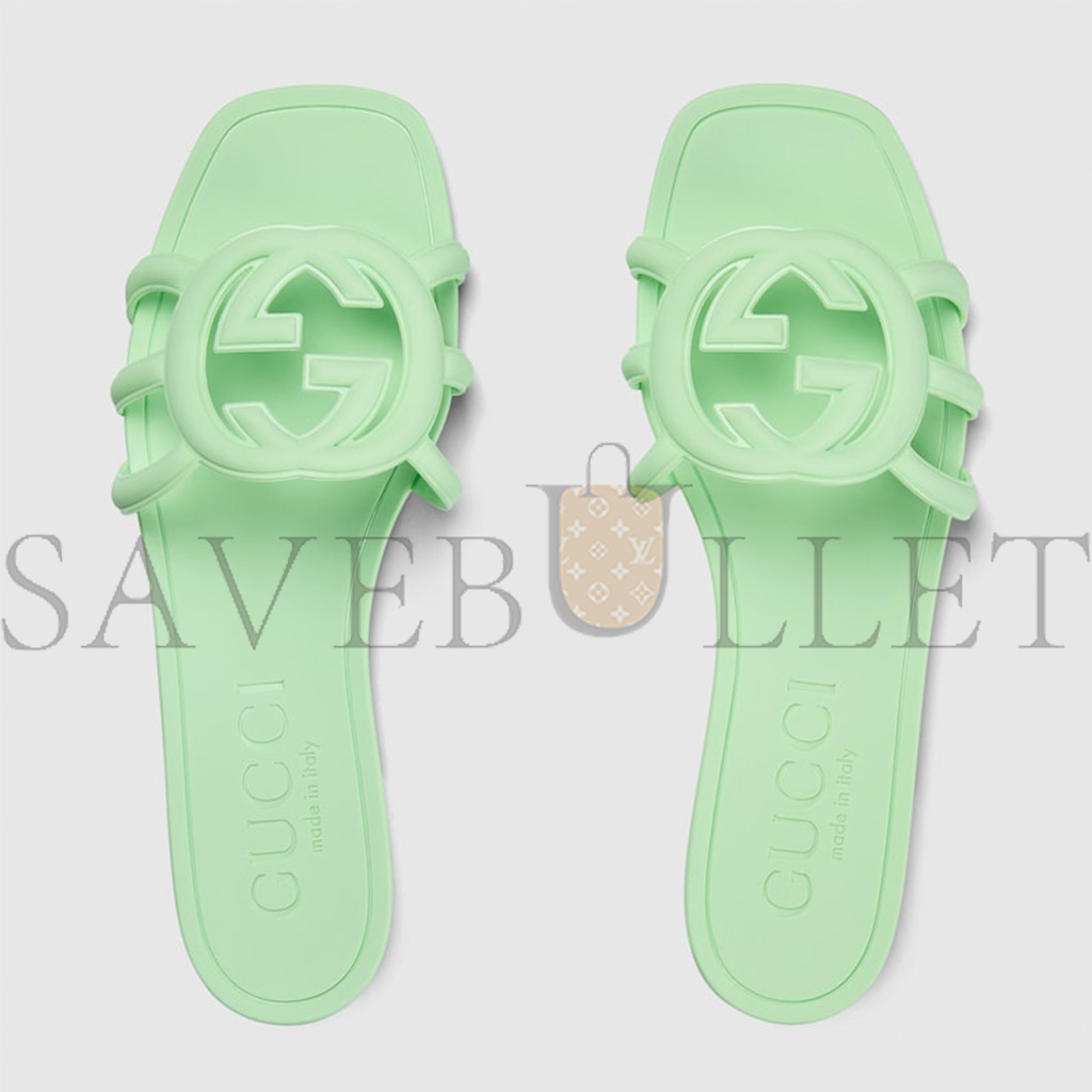 GUCCI WOMEN'S INTERLOCKING G SLIDE SANDAL 780307 GUCCI WOMEN'S INTERLOCKING G SLIDE SANDAL 780307